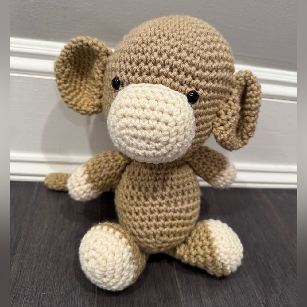 NWOT Handmade Crochet Monkey Plush Stuffed Animal